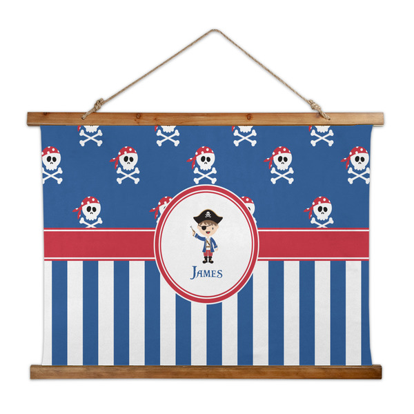 Custom Blue Pirate Wall Hanging Tapestry - Wide (Personalized)