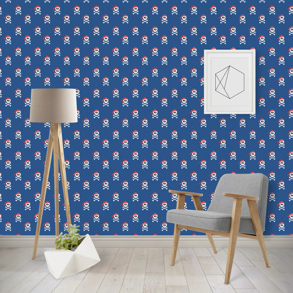 Custom Blue Pirate Wallpaper & Surface Covering (Peel & Stick - Repositionable)