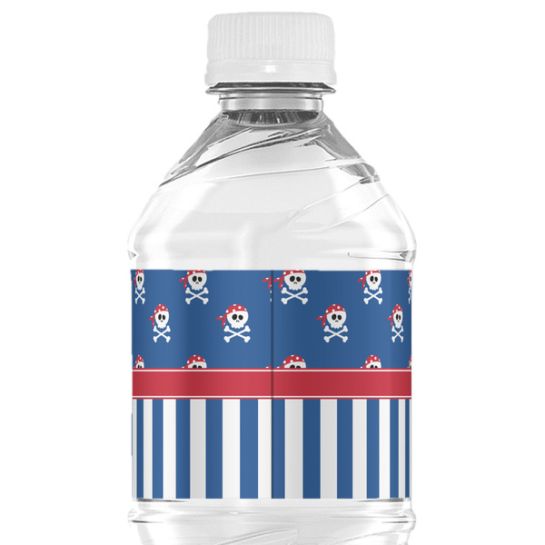 Blue Pirate Water Bottle Label - Back View
