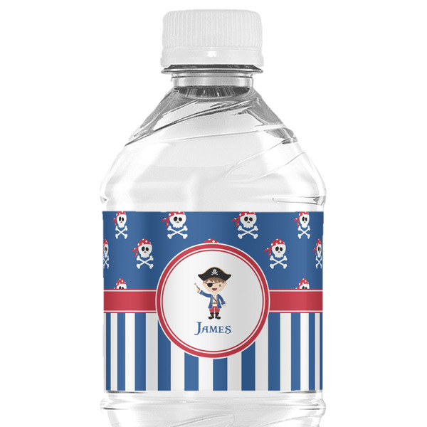 Custom Blue Pirate Water Bottle Labels - Custom Sized (Personalized)