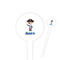 Blue Pirate 4" Round Plastic Food Picks - White - Single Sided (Personalized)