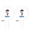 Blue Pirate White Plastic 4" Food Pick - Round - Double Sided - Front & Back