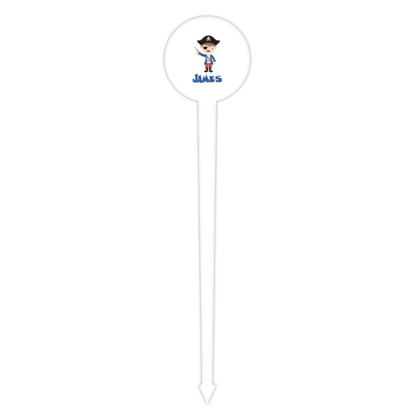 Blue Pirate White Plastic 4" Food Pick - Round - Single Pick