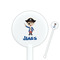Blue Pirate 5.5" Round Plastic Stir Sticks - White - Double Sided (Personalized)