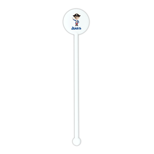 Blue Pirate White Plastic 5.5" Stir Stick - Round - Single Stick