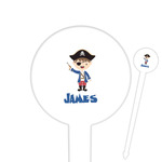 Blue Pirate Cocktail Picks - Round Plastic (Personalized)