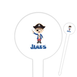 Blue Pirate Round Plastic Food Picks (Personalized)