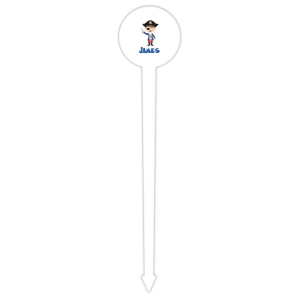 Blue Pirate White Plastic 6" Food Pick - Round - Single Pick