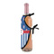 Blue Pirate Wine Bottle Apron - DETAIL WITH CLIP ON NECK