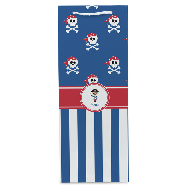 Blue Pirate Wine Gift Bag - Matte - Front