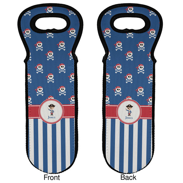 Blue Pirate Wine Tote Front & Back