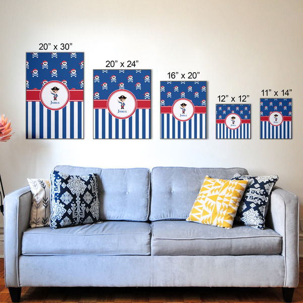 Blue Pirate Wood Prints - Size Comparison