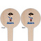 Blue Pirate Wooden 4" Food Pick - Round - Double Sided - Front & Back