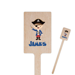 Blue Pirate 6.25" Rectangle Wooden Stir Sticks - Double Sided (Personalized)