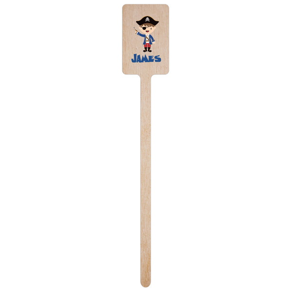 Blue Pirate Wooden 6.25" Stir Stick - Rectangular - Single Stick