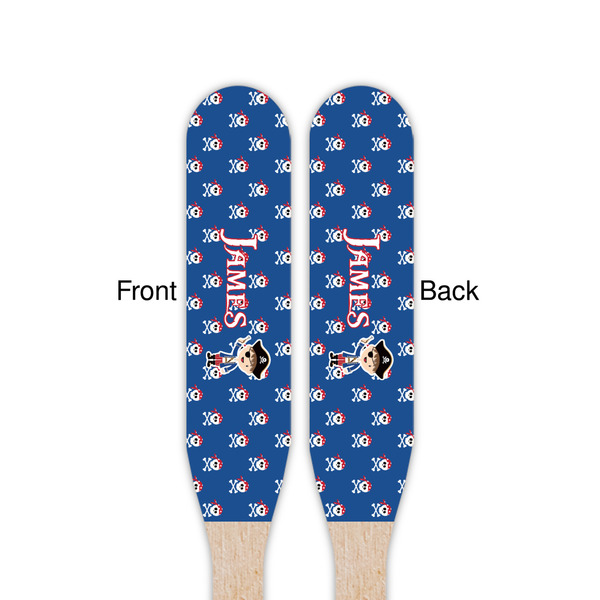 Blue Pirate Wooden Food Pick - Paddle - Double Sided - Front & Back