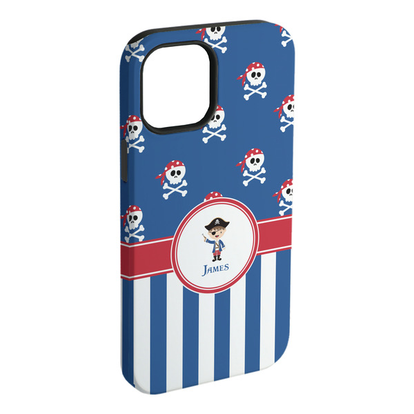 Custom Blue Pirate iPhone Case - Rubber Lined - iPhone 15 Plus (Personalized)