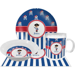 Blue Pirate Dinner Set - Single 4 Pc Setting w/ Name or Text