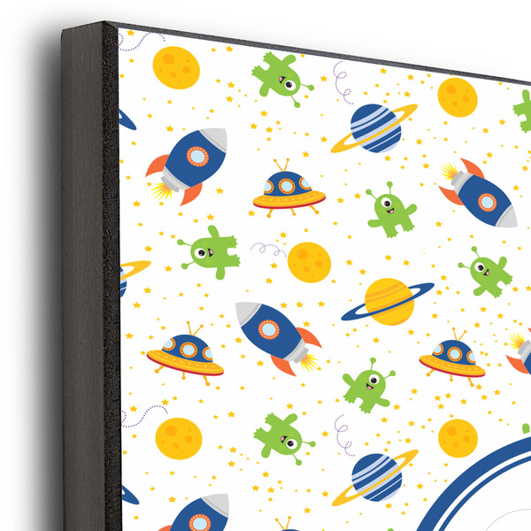 Boy's Space Themed 11x14 Wood Print - Closeup