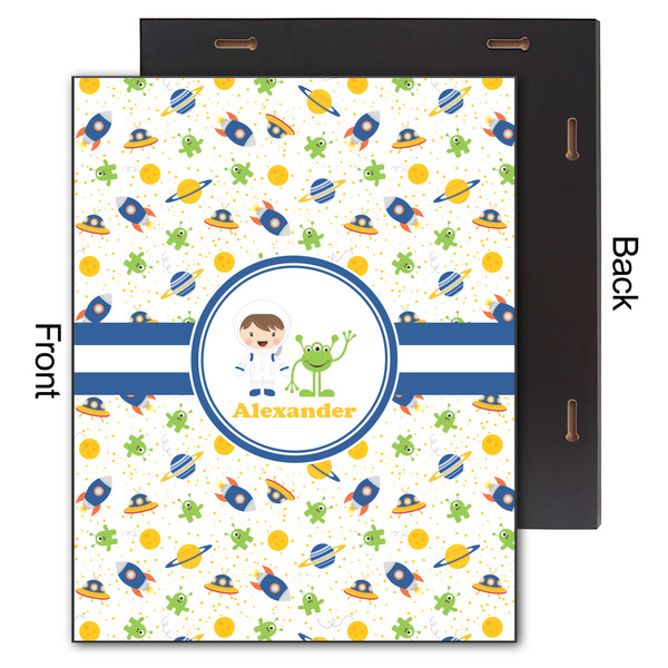 Boy's Space Themed 11x14 Wood Print - Front & Back View