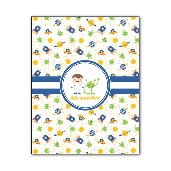 Custom Boy's Space Themed Wood Print - 11x14 (Personalized)