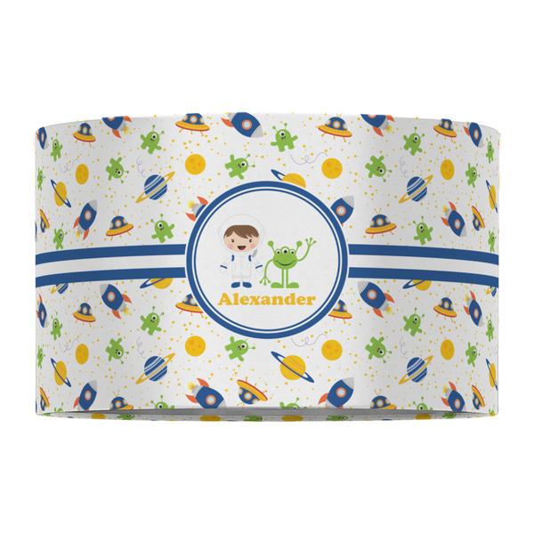 Boy's Space Themed 12" Drum Lampshade - FRONT (Fabric)