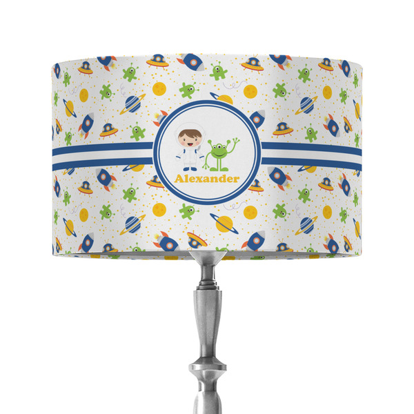 Custom Boy's Space Themed 12" Drum Lamp Shade - Fabric (Personalized)