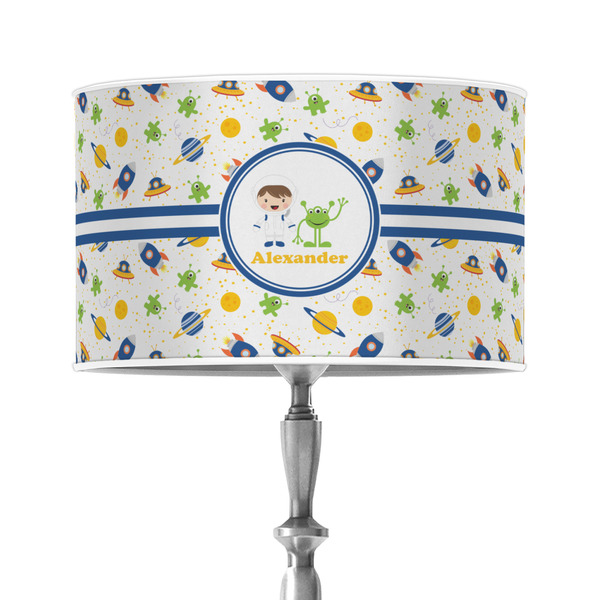 Custom Boy's Space Themed 12" Drum Lamp Shade - Poly-film (Personalized)