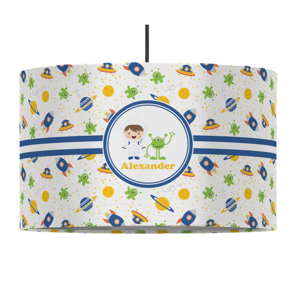 Boy's Space Themed 12" Drum Lampshade - PENDANT (Fabric)