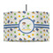Boy's Space Themed 12" Drum Pendant Lamp - Fabric (Personalized)