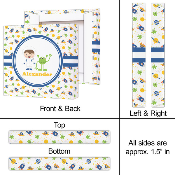 Boy's Space Themed 12x12 - Canvas Print - Approval