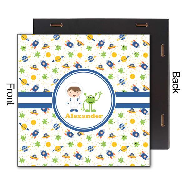 Boy's Space Themed 12x12 Wood Print - Front & Back View