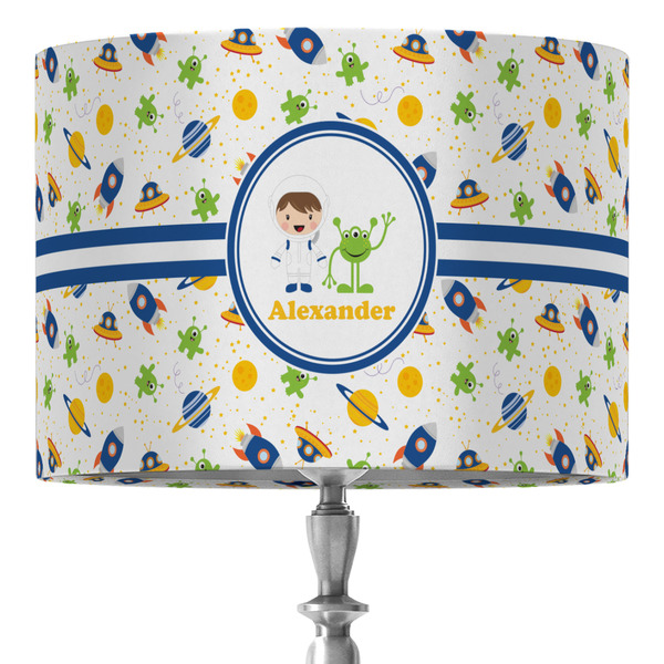 Custom Boy's Space Themed 16" Drum Lamp Shade - Fabric (Personalized)