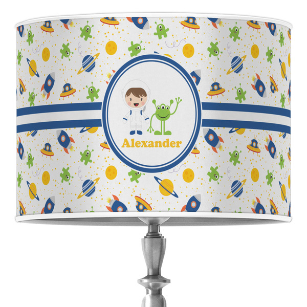 Custom Boy's Space Themed 16" Drum Lamp Shade - Poly-film (Personalized)