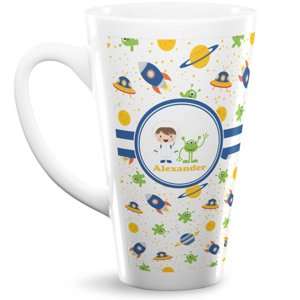 Custom Boy's Space Themed 16 Oz Latte Mug (Personalized)