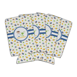 Boy's Space Themed Can Cooler (16 oz) - Set of 4 (Personalized)