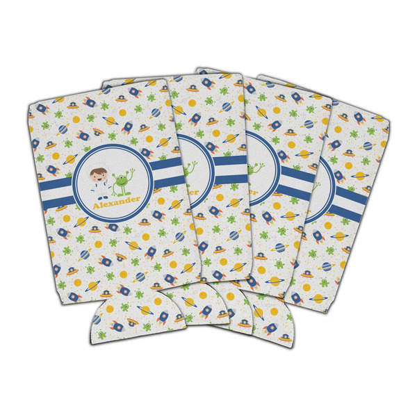 Custom Boy's Space Themed Can Cooler (16 oz) - Set of 4 (Personalized)