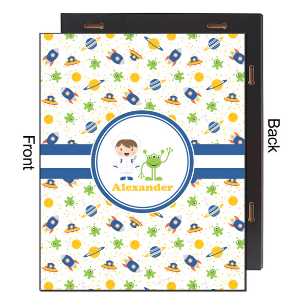 Boy's Space Themed 16x20 Wood Print - Front & Back View