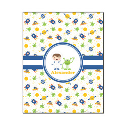 Boy's Space Themed Wood Print - 16x20 (Personalized)