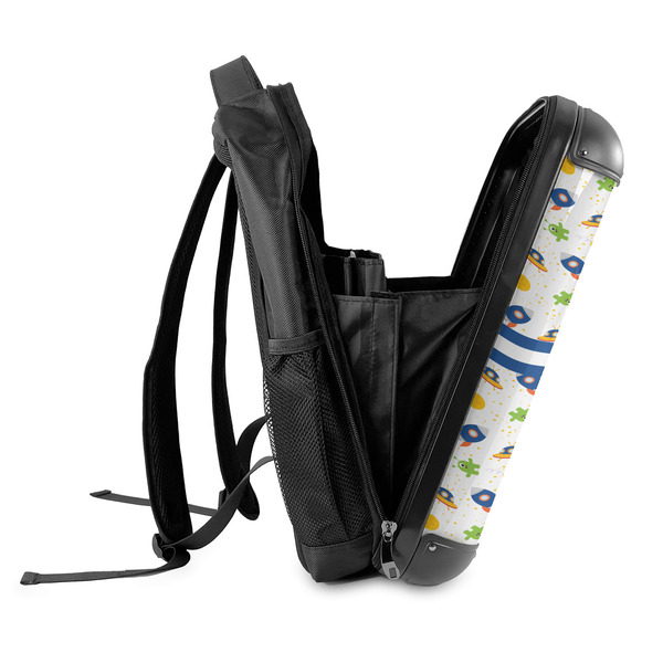 Boy's Space Themed 18" Hard Shell Backpacks - SIDE OPEN