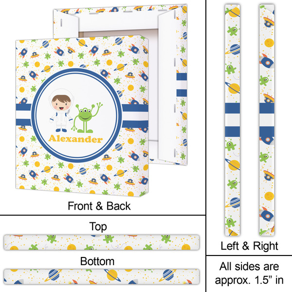 Boy's Space Themed 20x24 - Canvas Print - Approval