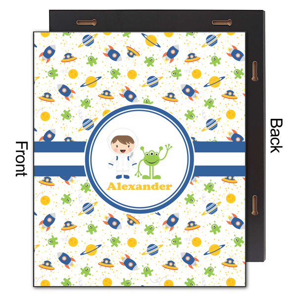 Boy's Space Themed 20x24 Wood Print - Front & Back View
