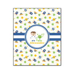 Boy's Space Themed Wood Print - 20x24 (Personalized)