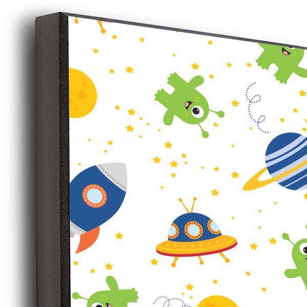 Boy's Space Themed 20x30 Wood Print - Closeup