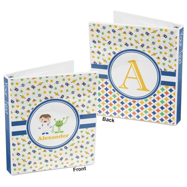 Boy's Space Themed 3-Ring Binder Front and Back