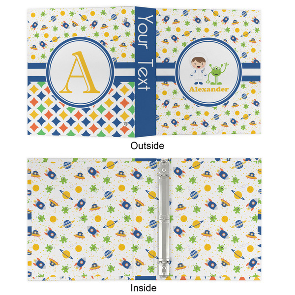 Boy's Space Themed 3 Ring Binders - Full Wrap - 1" - APPROVAL
