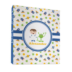 Boy's Space Themed 3 Ring Binder - Full Wrap - 1" (Personalized)