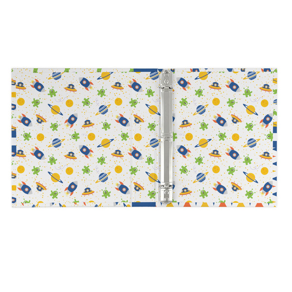 Boy's Space Themed 3 Ring Binders - Full Wrap - 1" - OPEN INSIDE