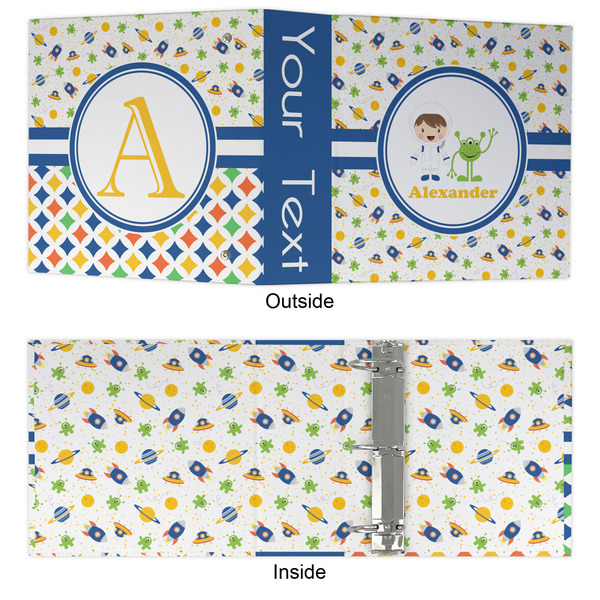 Boy's Space Themed 3 Ring Binders - Full Wrap - 3" - APPROVAL