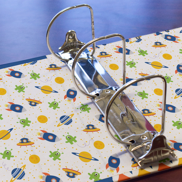 Boy's Space Themed 3 Ring Binders - Full Wrap - 3" - DETAIL